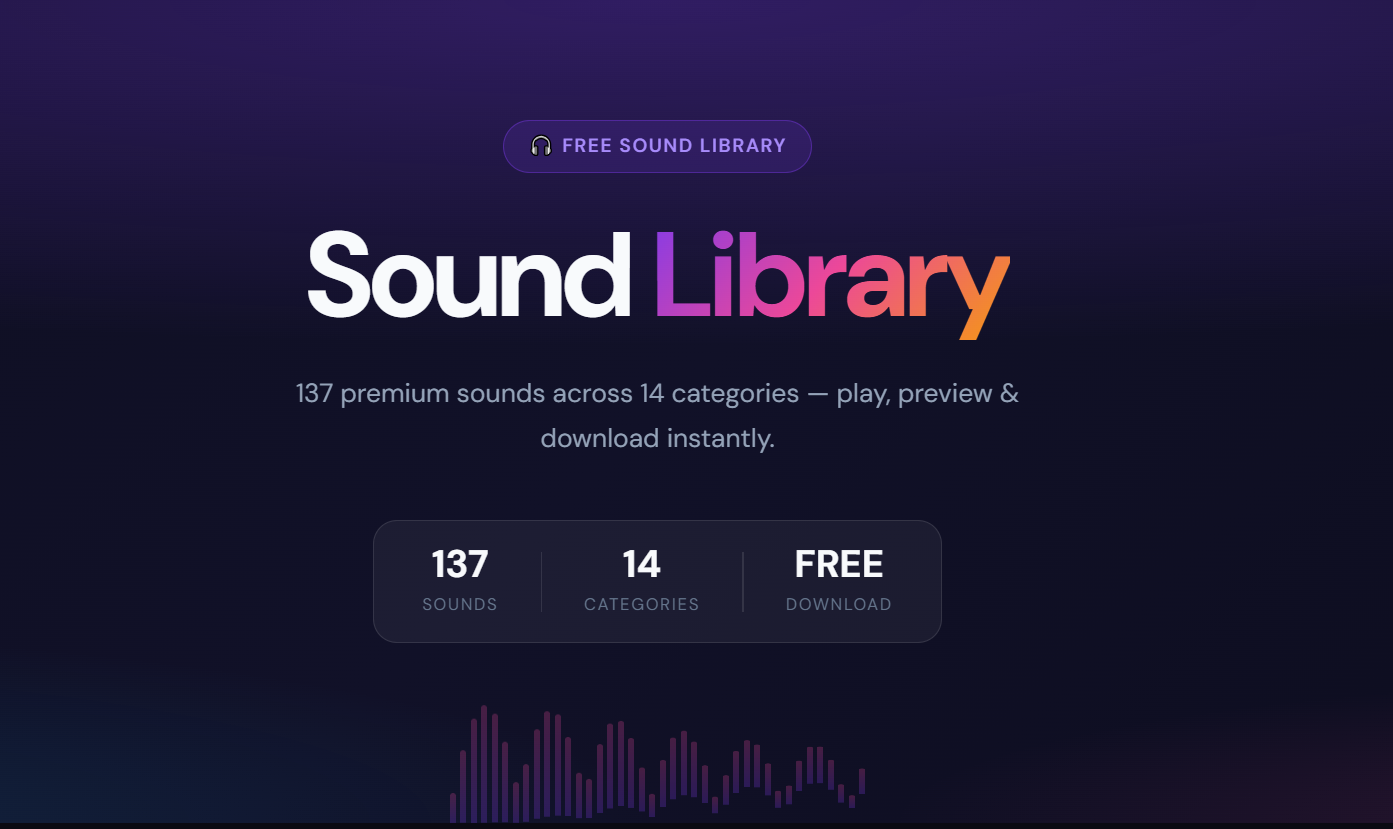 Sound Library for Content Creators